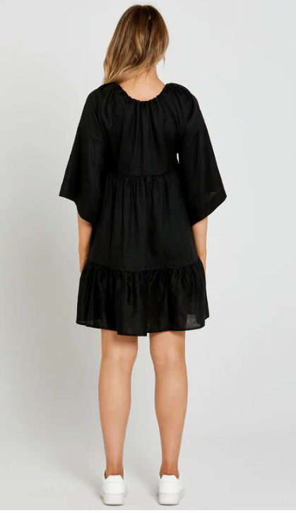 SASS Cassie Kaftan Mini Dress - Black 16709DWSS - The Eye Boutique